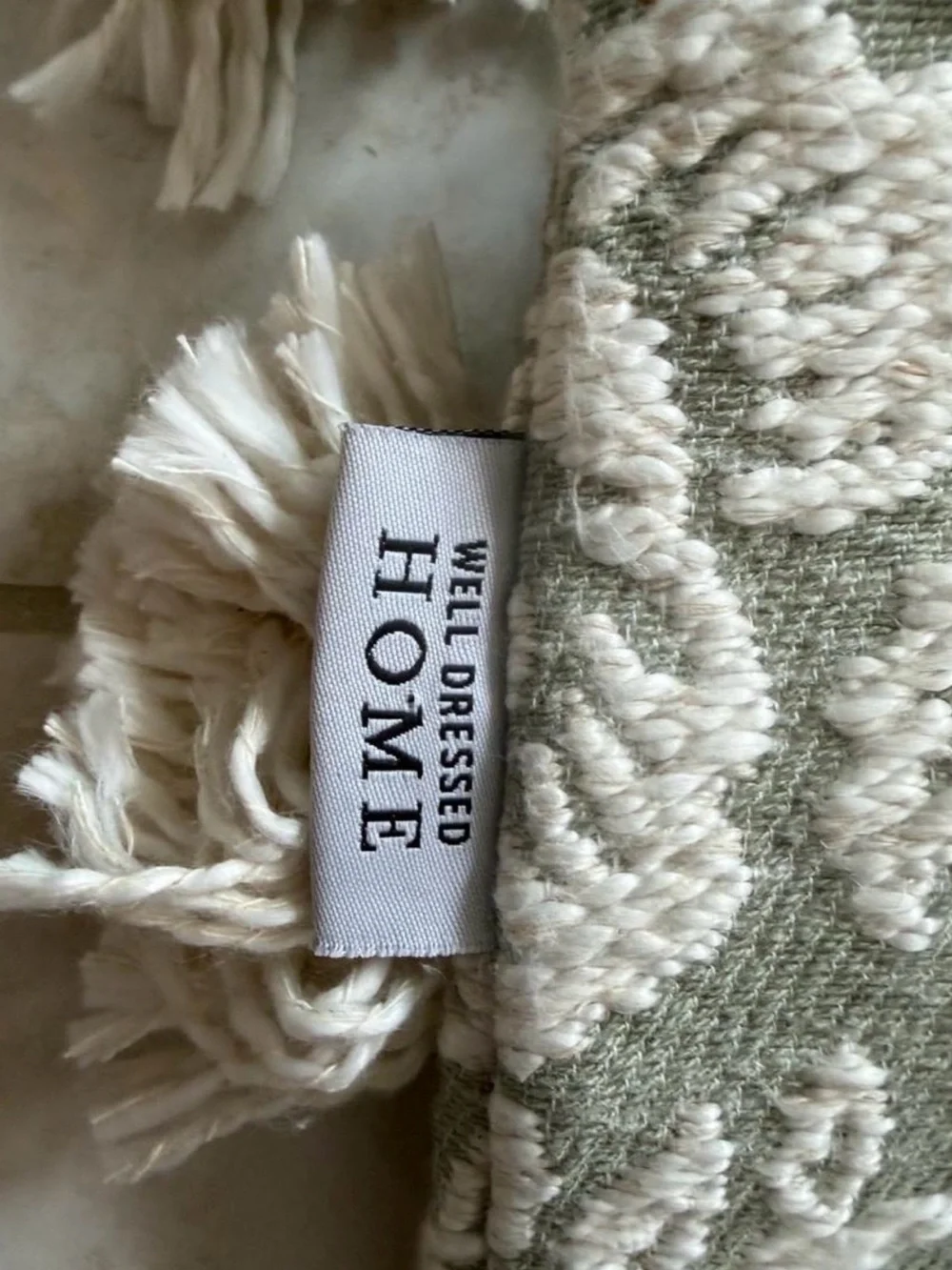 Set of 4 Well Dressed Home Floral Tassel Throw Pillow Covers Like New Sage Green